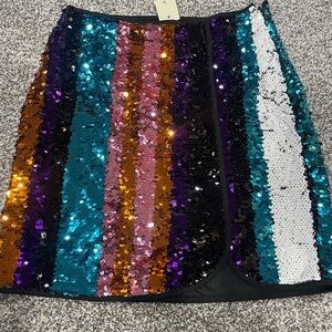 Jun & Ivy NWT size XS zip up Multicolor Sequin Women's Skirt new
